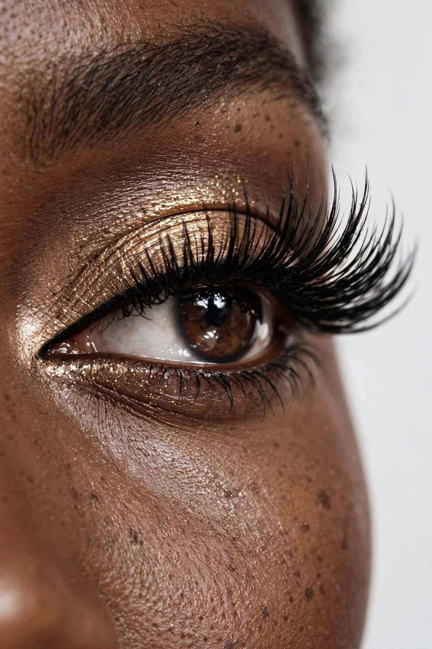 false eyelashes and identity