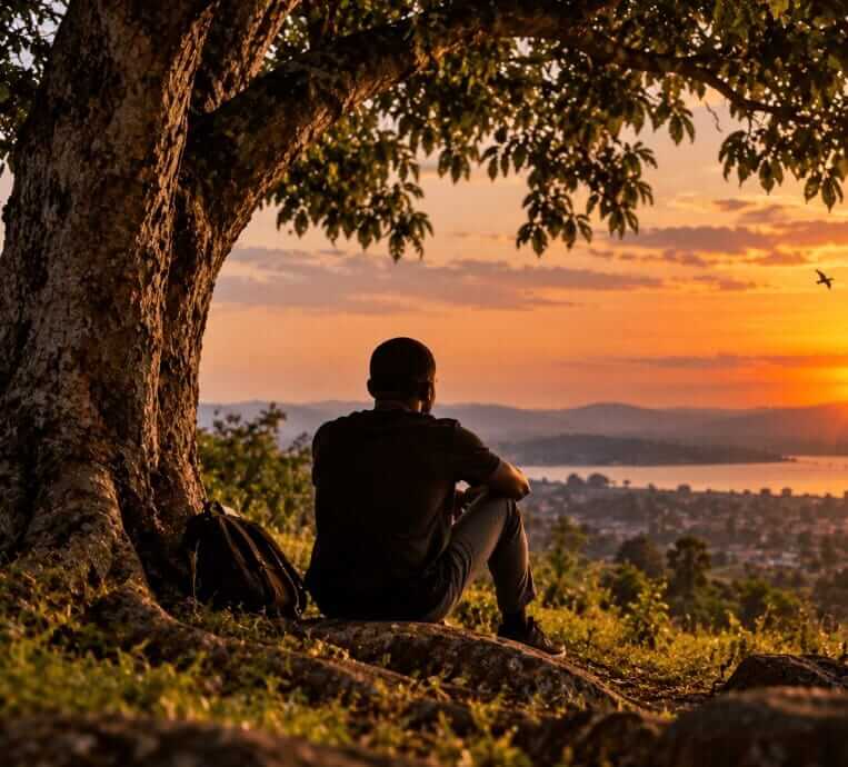 Solitude poem by Davis Ndyomugabe about nature and inner peace
