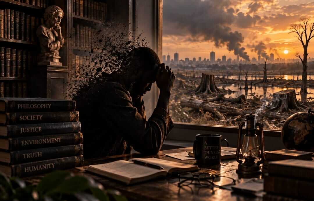 Death of the Philosopher poem by Davis Ndyomugabe about independent thought and society