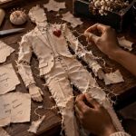 A fabric figure being unravelled to represent The Lover I Invented by Daisy Atuhaire